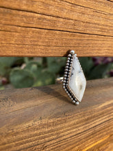 Load image into Gallery viewer, White Buffalo Beaded Kite Ring - size 5.25