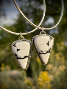 White Buffalo Hoop Earrings