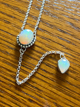 Load image into Gallery viewer, Fiery Opal Lariat Necklace — Half Beaded