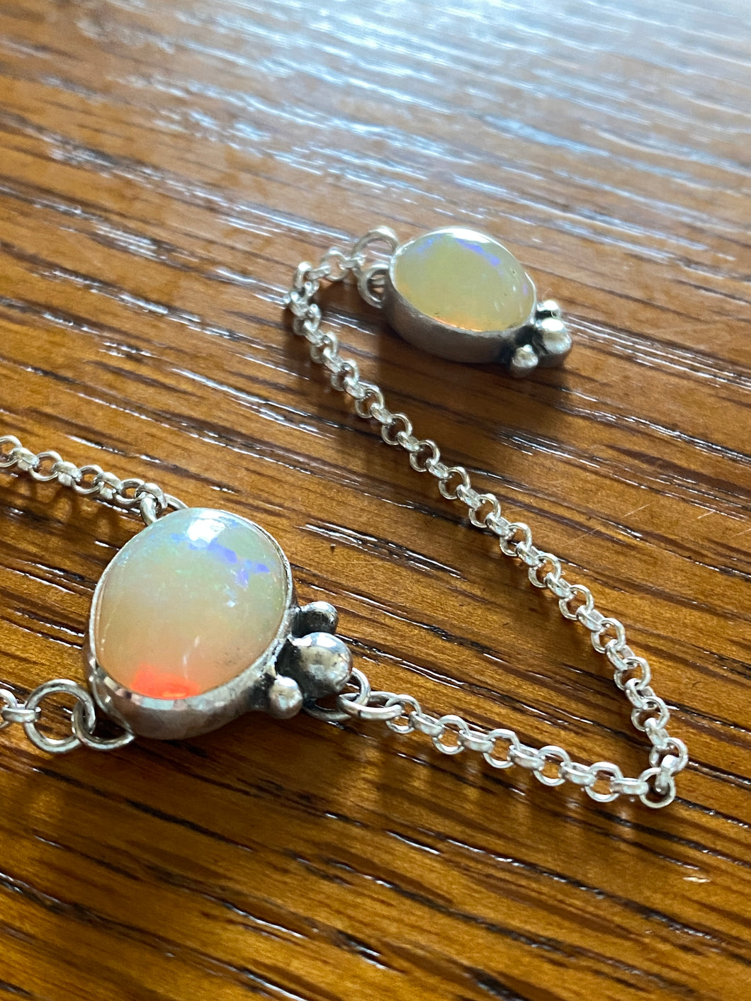 Fiery Opal Lariat Necklace — Accent Trio