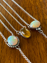 Load image into Gallery viewer, Fiery Opal Lariat Necklace — Half Beaded