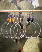 Load image into Gallery viewer, Scorpion Swing Hoops—Black Onyx