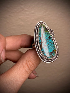 Blue-green Hubei Turquoise Scorpion Ring - size 7.75