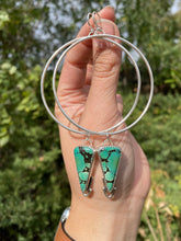 Load image into Gallery viewer, Green Hubei Black Matrix Turquoise Hoop Earrings