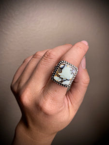 Double Scorpion Aloe Variscite Ring - size 7