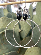 Load image into Gallery viewer, Scorpion Swing Hoops—Black Onyx