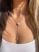 Load image into Gallery viewer, Fiery Opal Lariat Necklace — Half Beaded