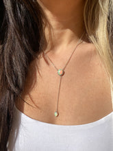 Load image into Gallery viewer, Fiery Opal Lariat Necklace — Half Beaded