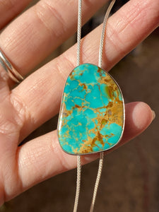 Chain Bolo—Kingman Turquoise Freeform