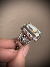 Load image into Gallery viewer, Double Scorpion Aloe Variscite Ring - size 7