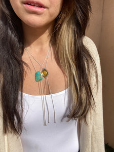 Chain Bolo—Kingman Turquoise Freeform