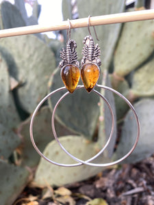 Scorpion Swing Hoops—Mexican Amber