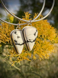 White Buffalo Hoop Earrings