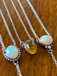 Fiery Opal Lariat Necklace — Accent Trio