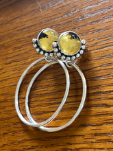 Load image into Gallery viewer, Mexican Amber Half Beaded Mini Hoops