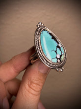 Load image into Gallery viewer, Snowlake Turquoise Teardrop Ring - size 10