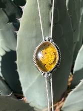 Load image into Gallery viewer, Chain Bolo—Carved Mexican Amber Marquis