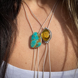 Chain Bolo—Kingman Turquoise Freeform