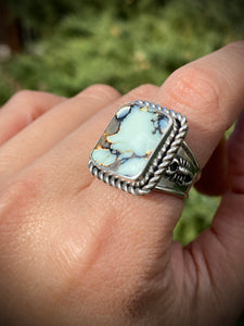 Double Scorpion Aloe Variscite Ring - size 7