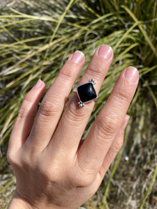 Black Onyx Square Ring—size 6.5