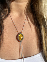 Load image into Gallery viewer, Chain Bolo—Carved Mexican Amber Marquis