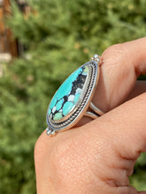 Load image into Gallery viewer, Snowlake Turquoise Teardrop Ring - size 10