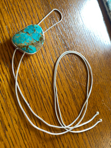 Chain Bolo—Kingman Turquoise Freeform