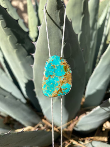 Chain Bolo—Kingman Turquoise Freeform