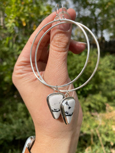 White Buffalo Hoop Earrings