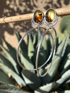 Mexican Amber Double Rainbow Hoops