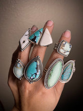 Load image into Gallery viewer, Snowlake Turquoise Teardrop Ring - size 10