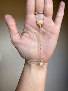 Fiery Opal Lariat Necklace — Accent Trio