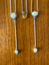 Load image into Gallery viewer, Fiery Opal Lariat Necklace — Accent Trio