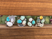 Load image into Gallery viewer, Cluster Ring - White Buffalo, Turquoise &amp; Aloe Variscite (size 6.5)