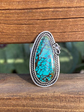 Load image into Gallery viewer, Blue-green Hubei Turquoise Scorpion Ring - size 7.75