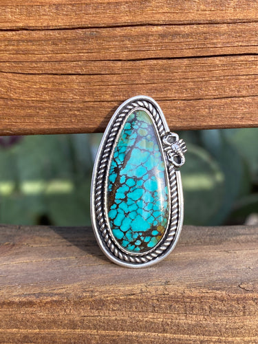 Blue-green Hubei Turquoise Scorpion Ring - size 7.75