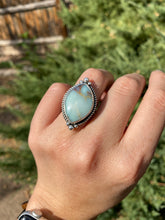 Load image into Gallery viewer, Aloe Variscite Marquis Ring - size 6.5