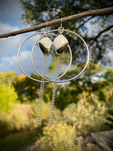 Load image into Gallery viewer, White Buffalo Chain Hoop Statement Earrings