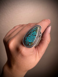 Blue-green Hubei Turquoise Scorpion Ring - size 7.75