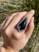 Load image into Gallery viewer, Gold Sheen Obsidian Ring (Beaded)—size 7.5