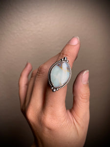 Aloe Variscite Marquis Ring - size 6.5