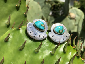 Sonoran Gold turquoise fan earrings