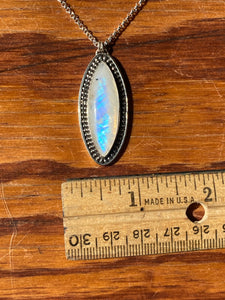Shimmery Moonstone Long Marquis Necklace