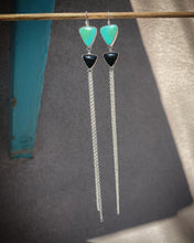 Load image into Gallery viewer, Nacozari Turquoise Double Triangle Chain Dangle Earrings