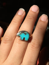 Load image into Gallery viewer, Osito Ring #1 - Bright blue with dark shimmery pyrite (size 8)