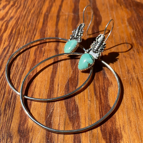 Seafoam Green Hubei Turquoise Scorpion Swing Hoops